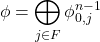 \displaystyle \phi = \bigoplus_{j\in F} \phi^{n-1}_{0, j}